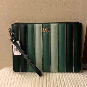 Michael Kors green ombré wristlet